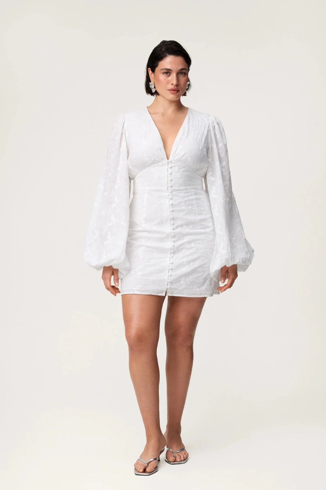 Florence Mini Dress White Embroidery - Image 8