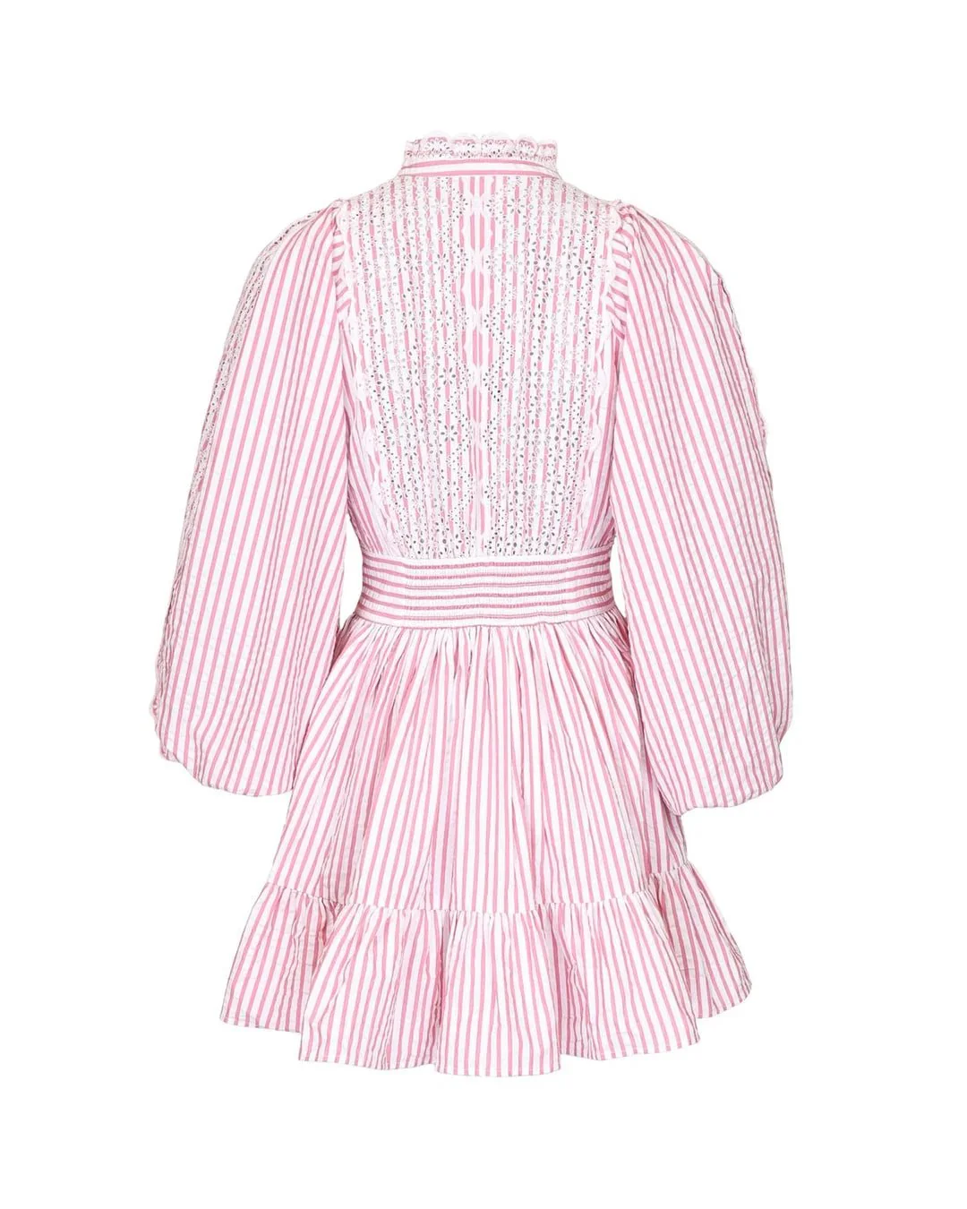 Seersucker Mini Dress Pink Stripe - Image 8