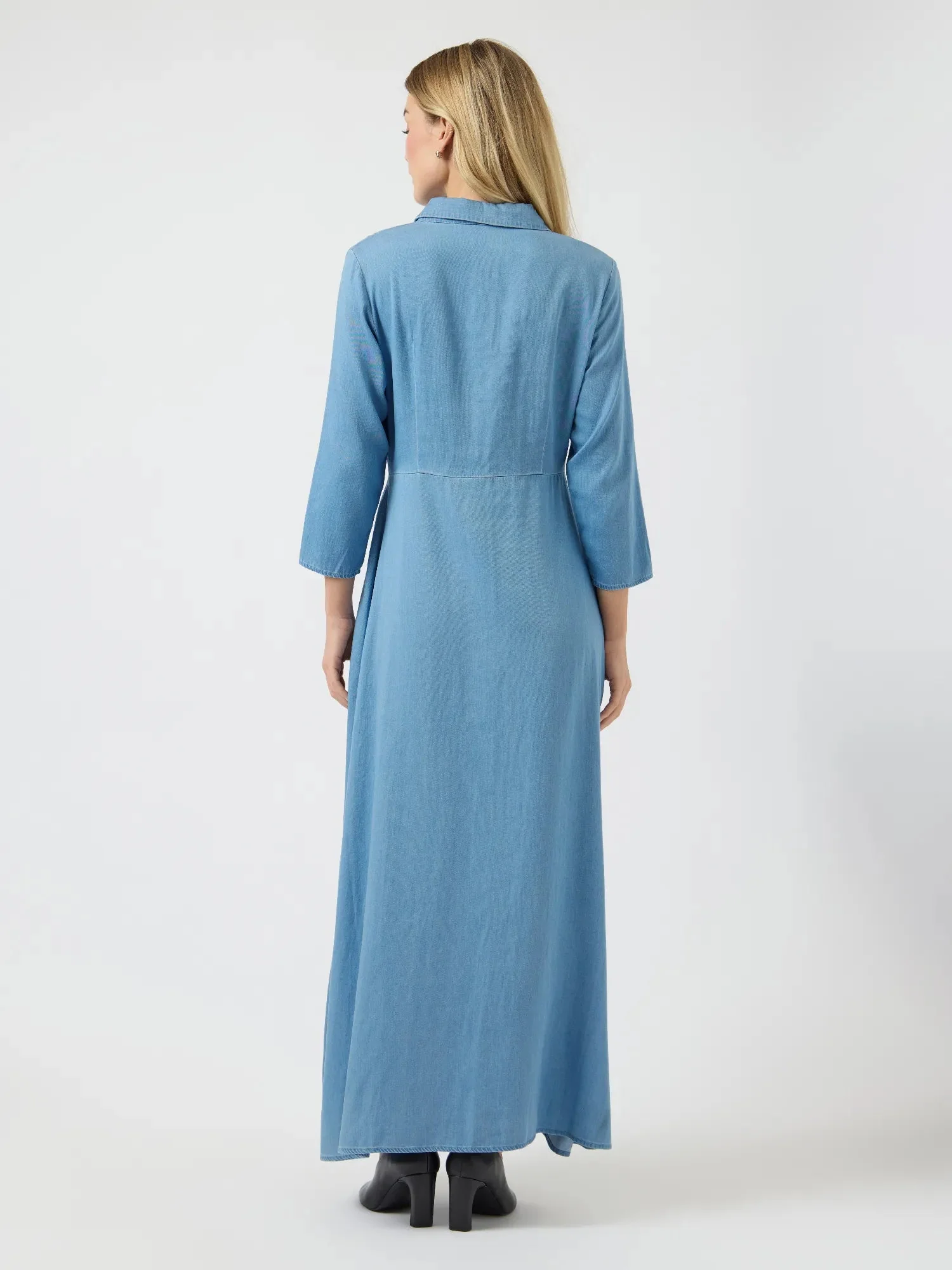 Savanna 3/4 Long Chambray Dress Skyway - Image 10
