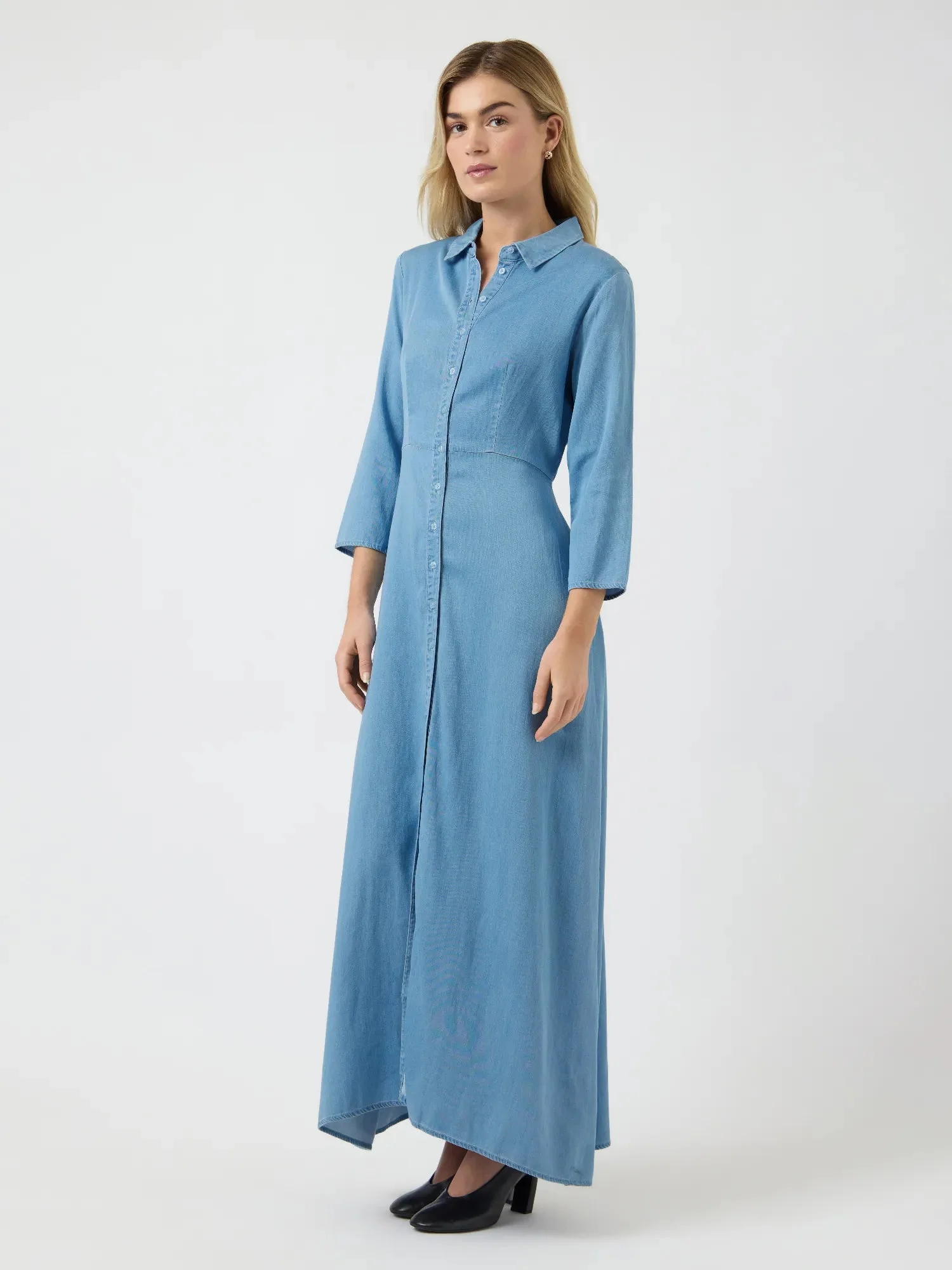 Savanna 3/4 Long Chambray Dress Skyway - Image 7