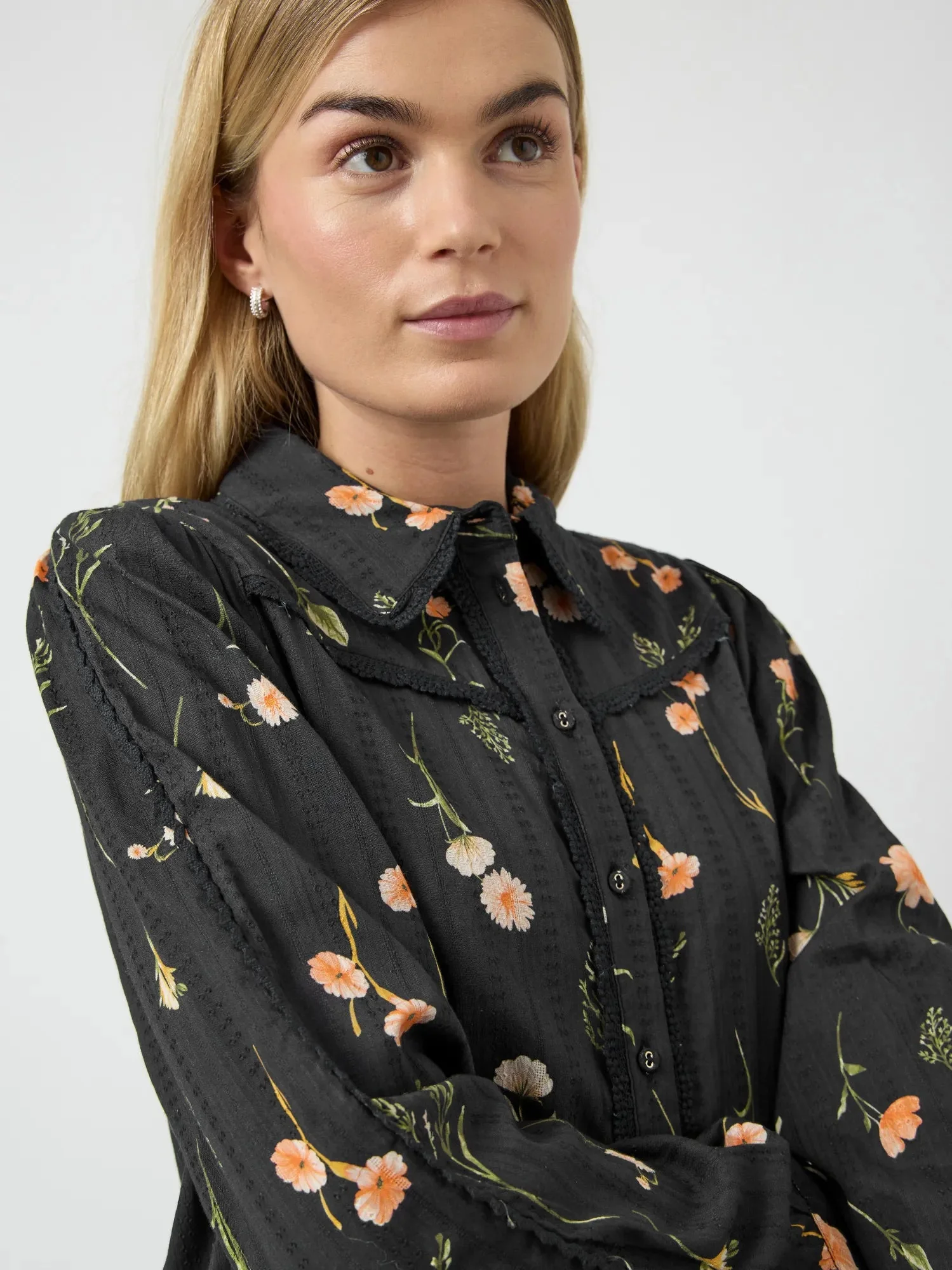 Somelli Ls Shirt Black Flower Print - Image 10