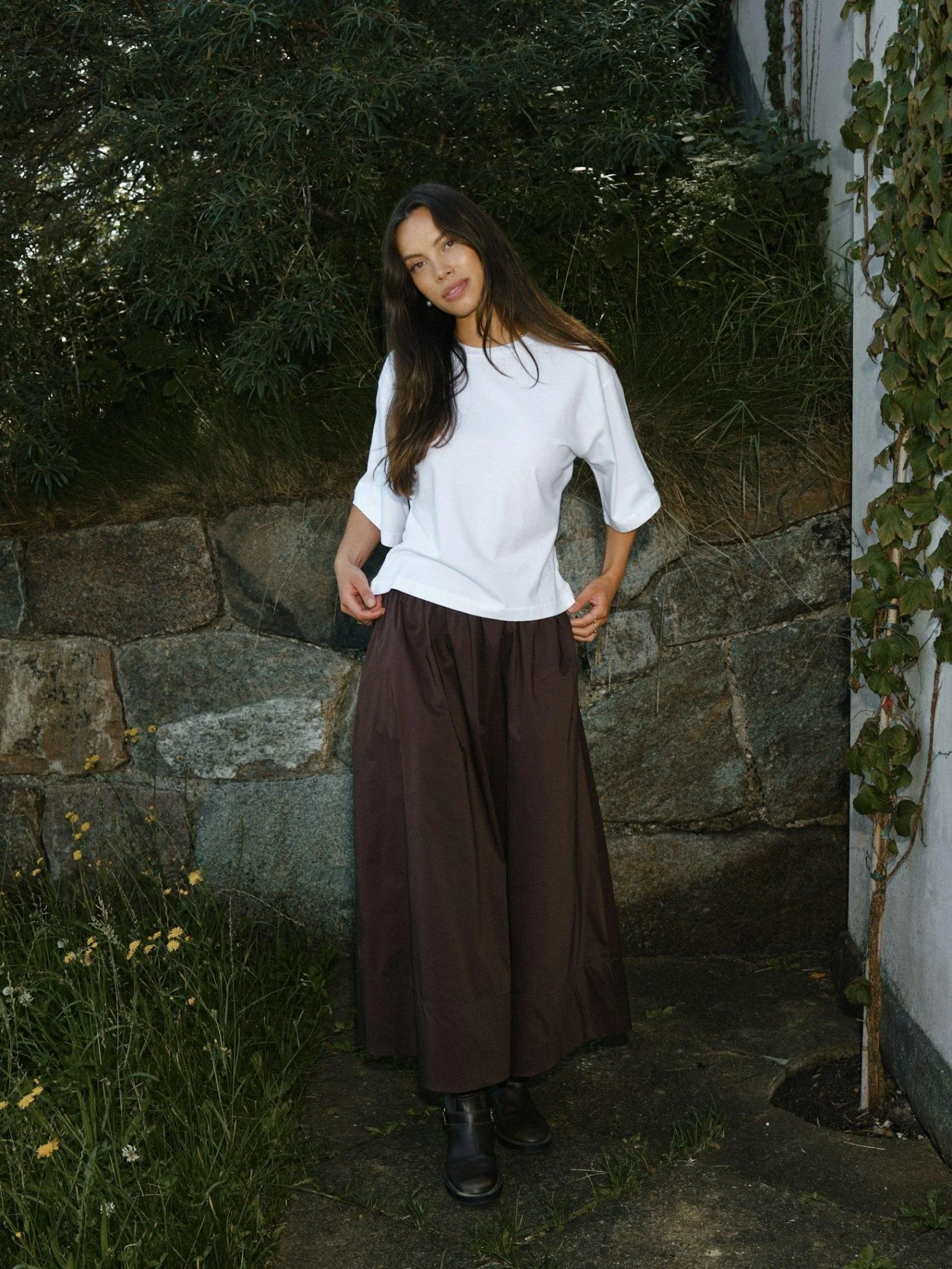 Yara Poplin Skirt Chocolate Brown - Image 5