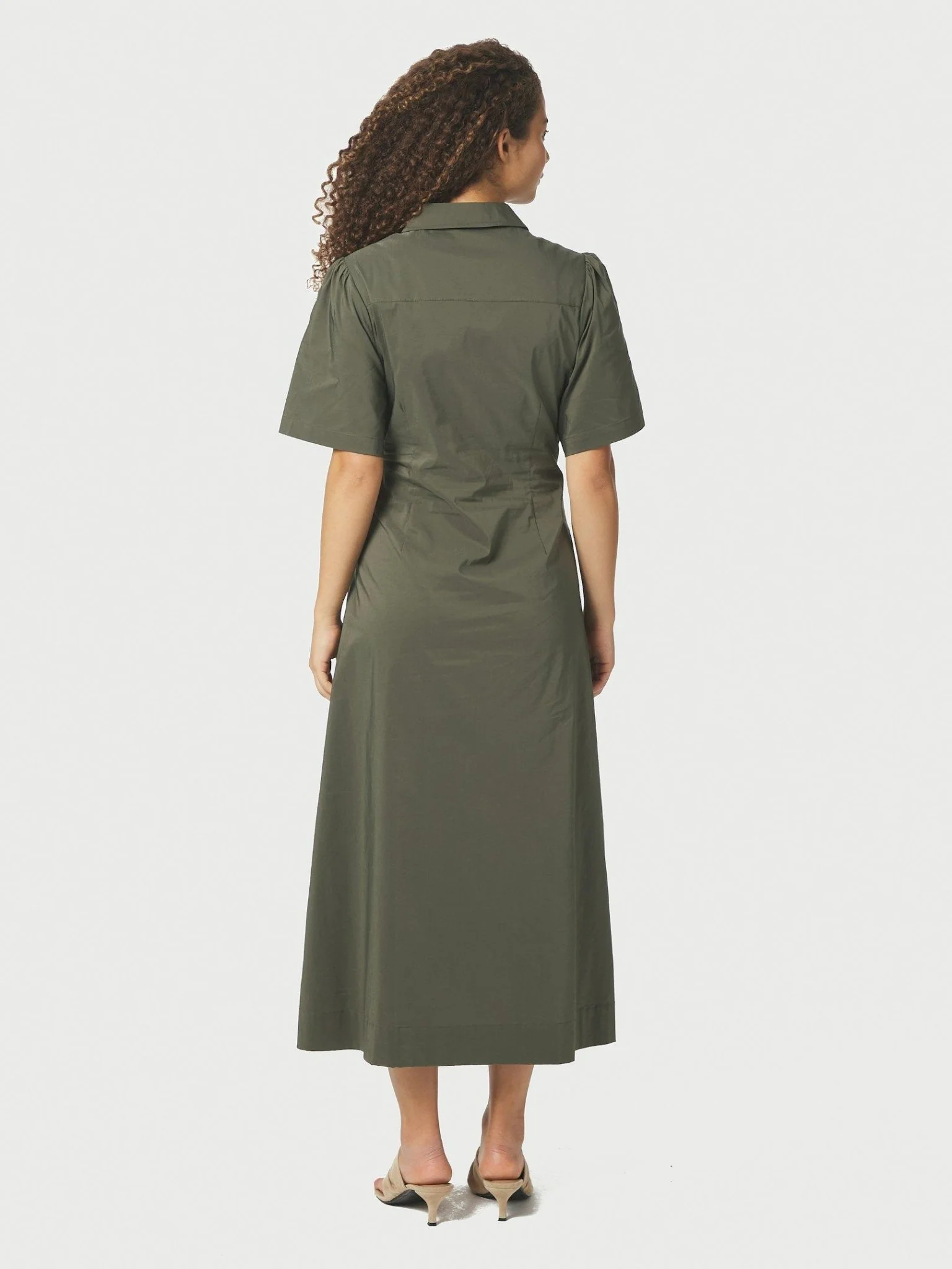 Baia Poplin Dress Army - Image 8
