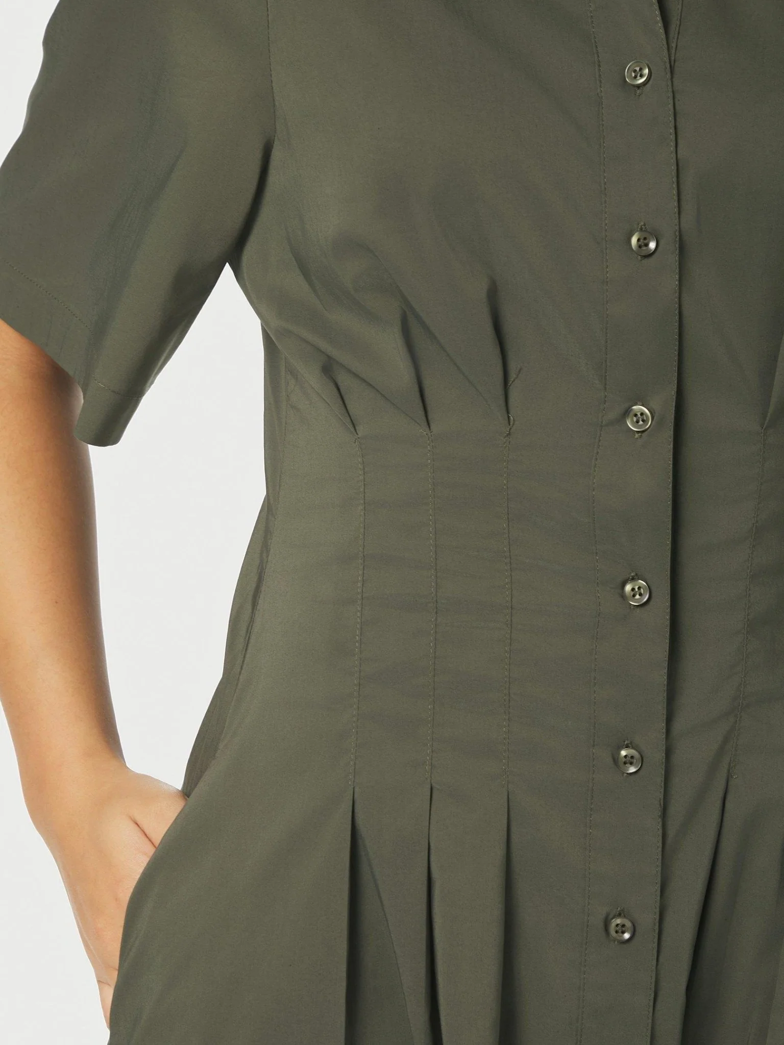 Baia Poplin Dress Army - Image 9