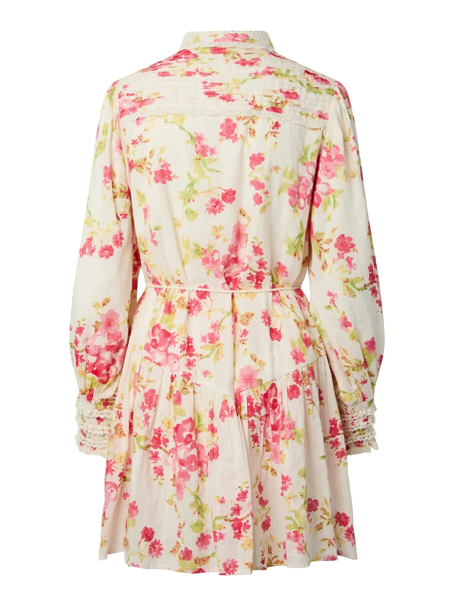 Somelli Ls Shirt Dress Birch Red Flower - Image 2