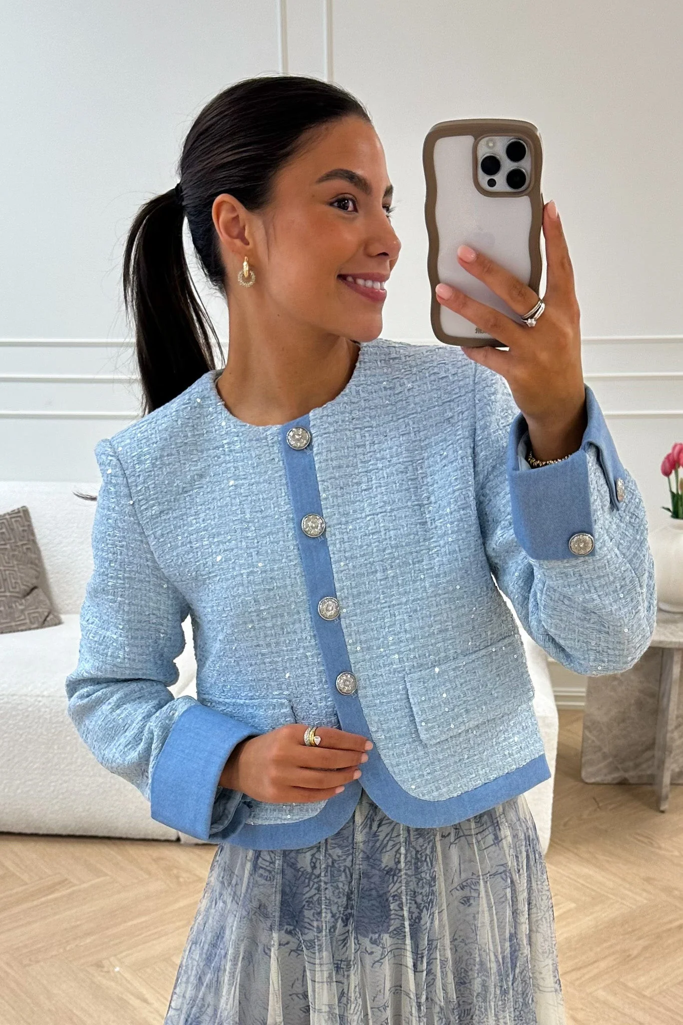 Choklate Blazer Collar Bleu Ciel