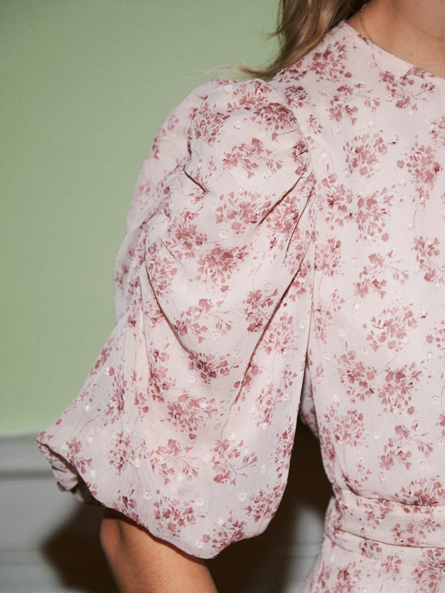 Kikka Chiffon Flower Dress Rose - Image 4