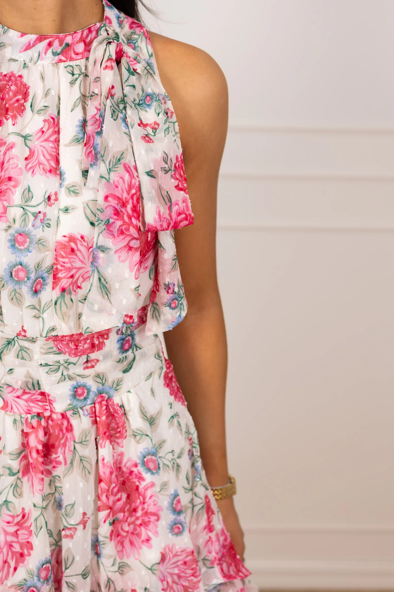 Marli Big Flower Dress Creme - Image 6