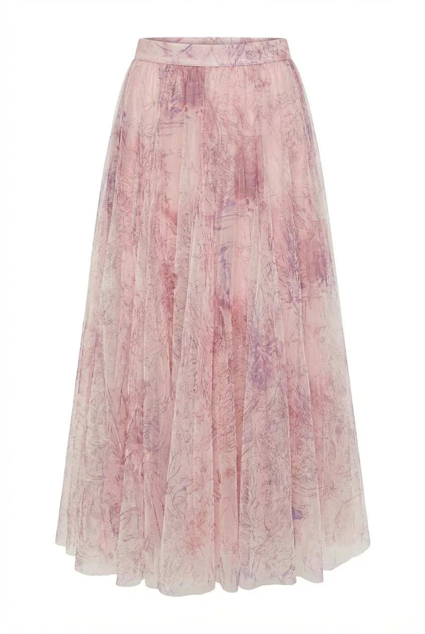 Choklate Tyll Skirt Pink Print - Image 2