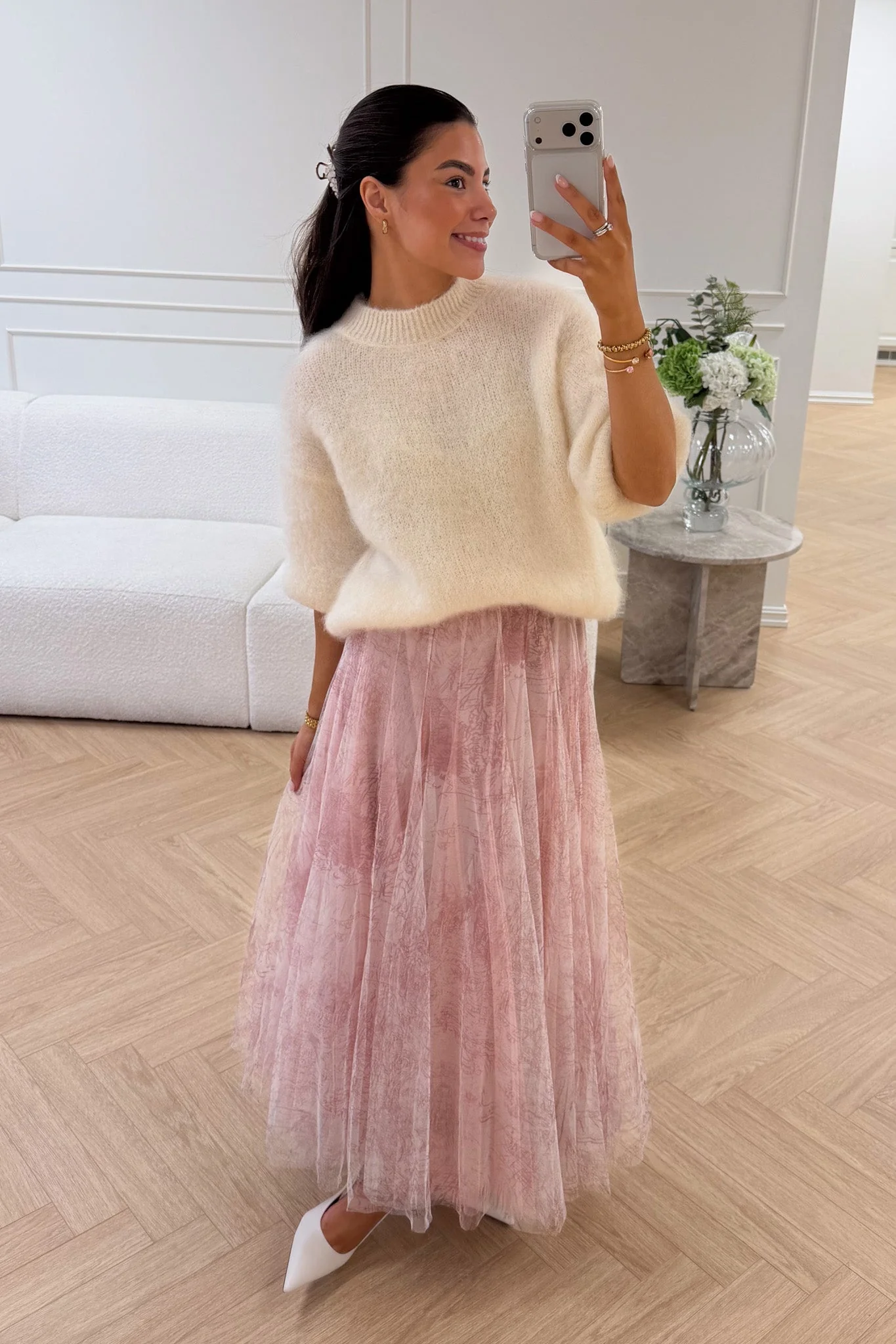 Choklate Tyll Skirt Pink Print - Image 3