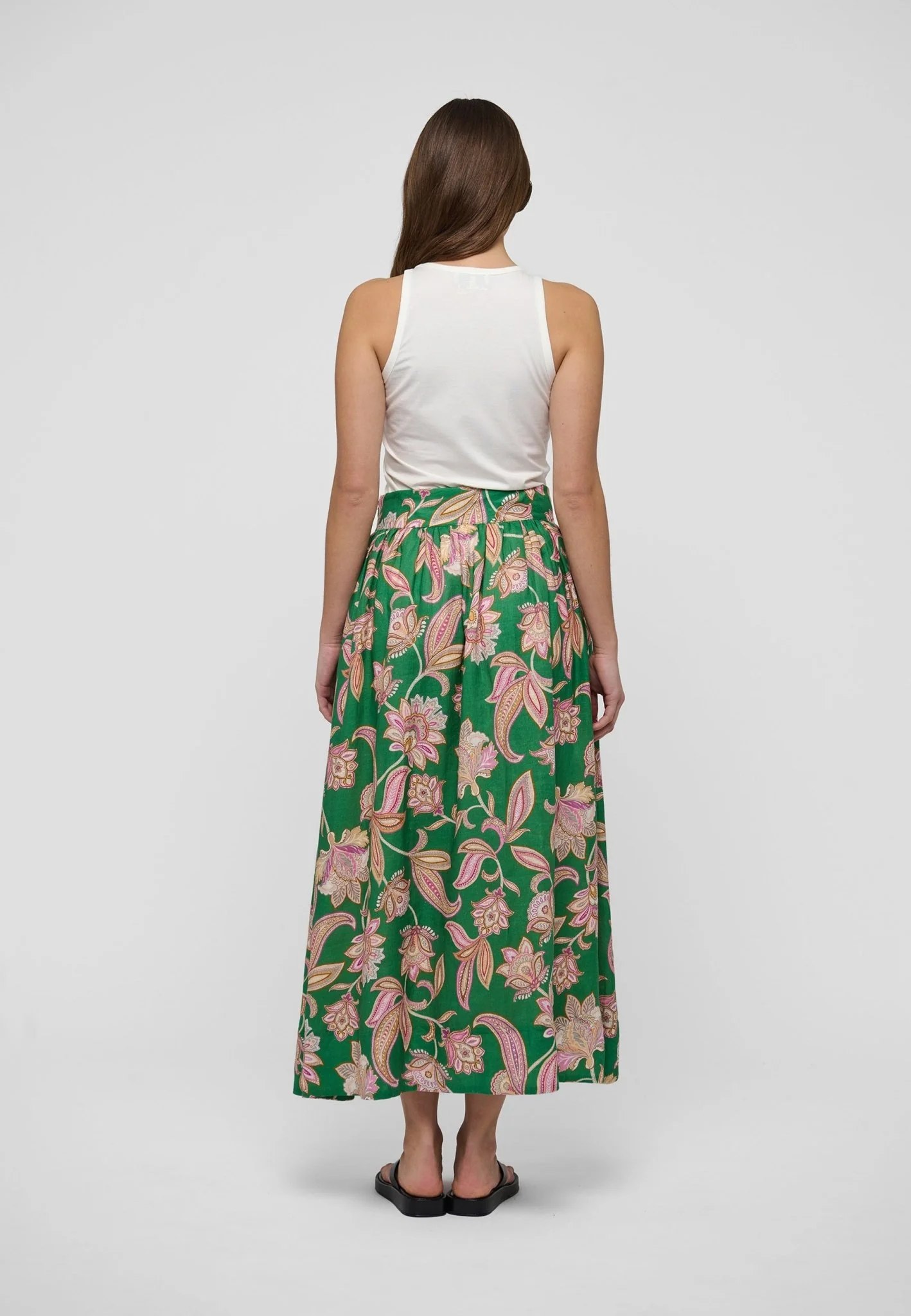 Eddadea Ns Skirt Paisley Full Green - Image 5
