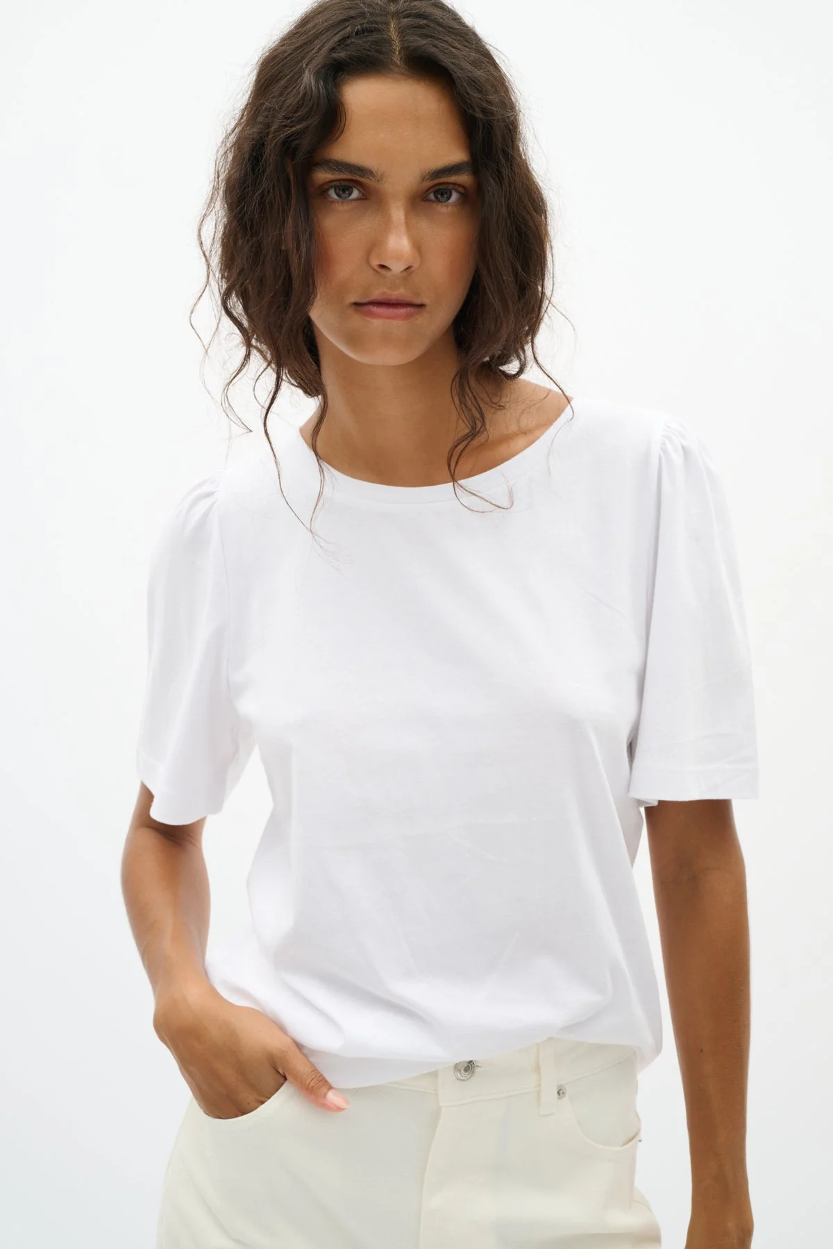 Pfiaiw Gathering Tshirt Pure White - Image 2