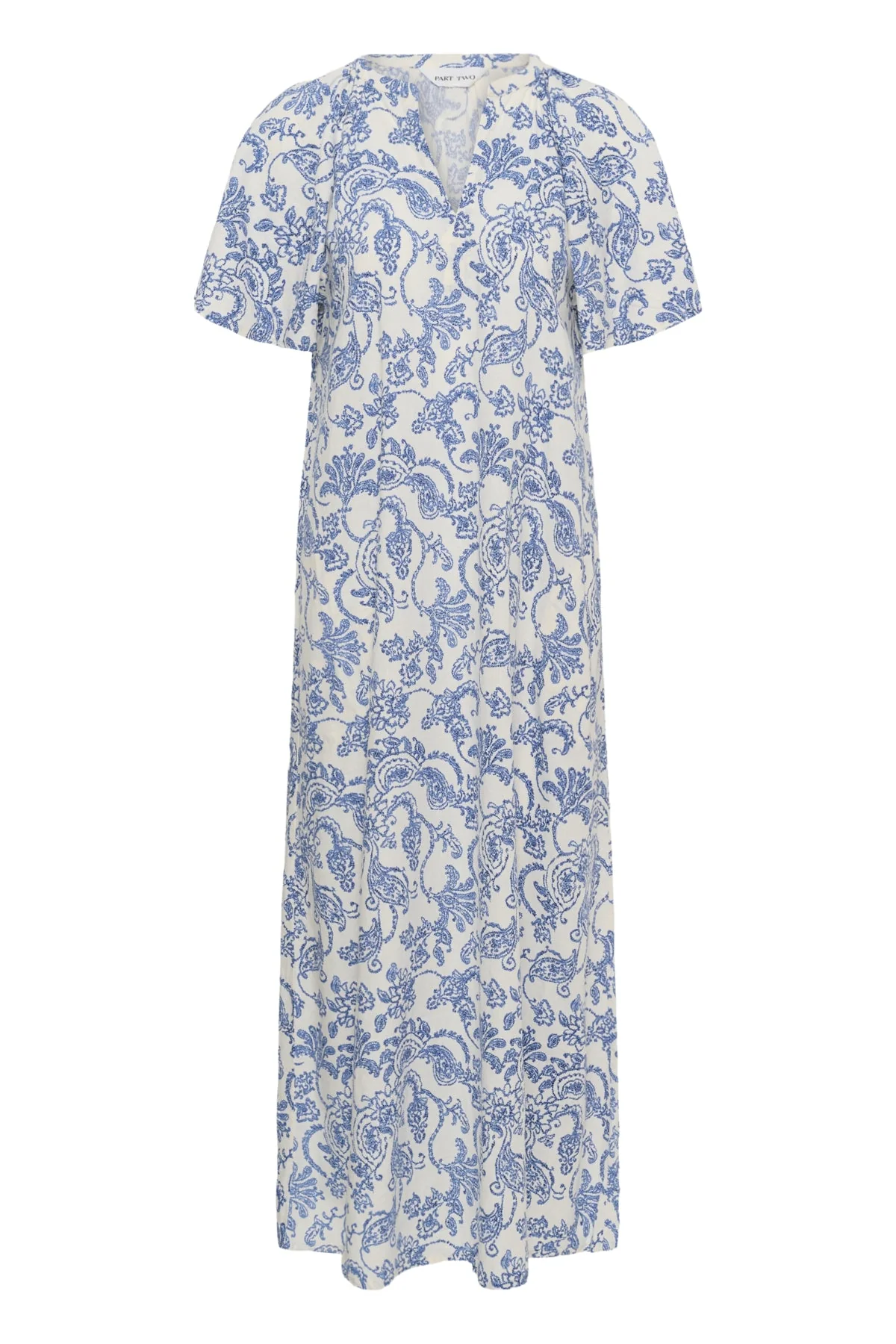 Bentine Dress Blue Dot Paisley Print