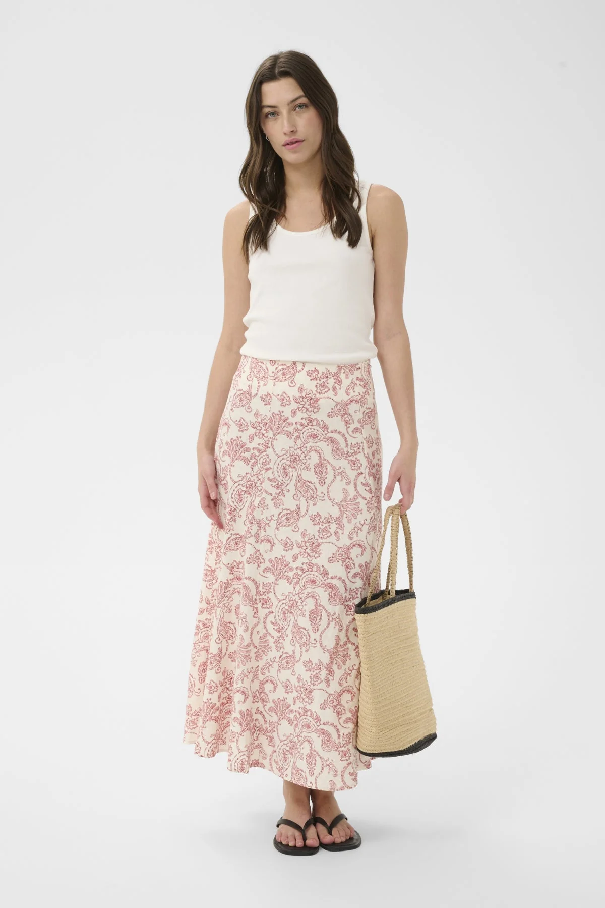 Beril Skirt Peach Blossom Dot Paisley - Image 2