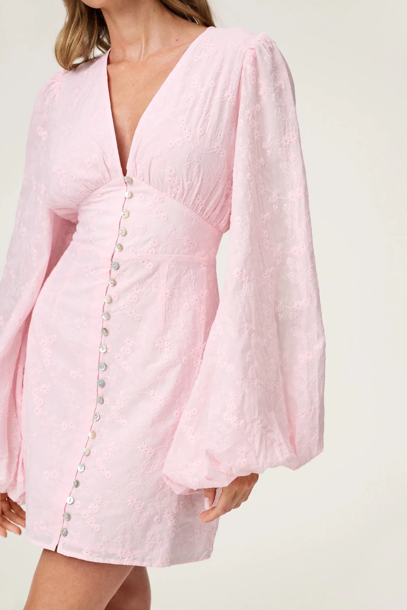 Florence Dress Pink Embroidery - Image 3