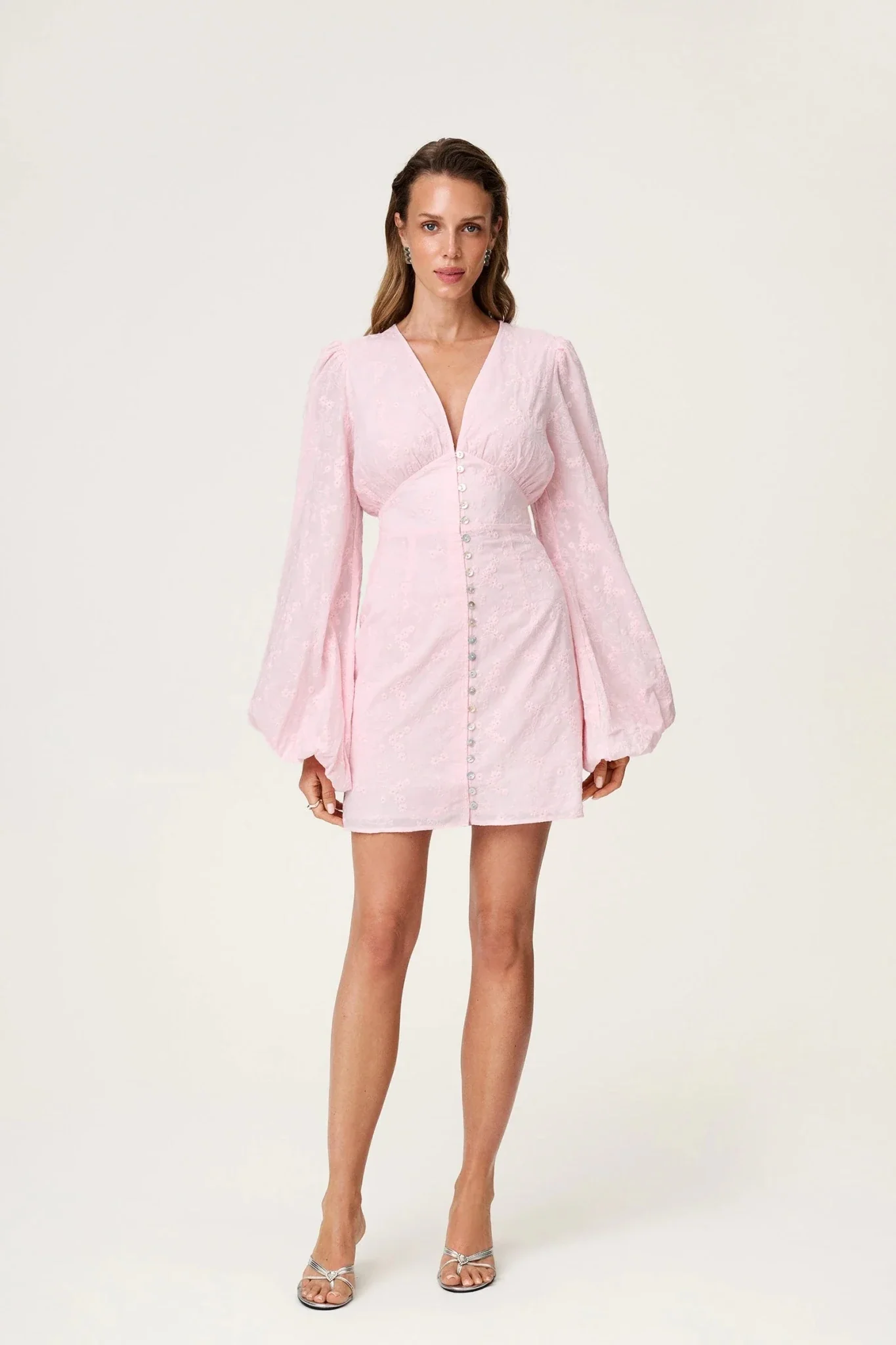 Florence Dress Pink Embroidery - Image 6