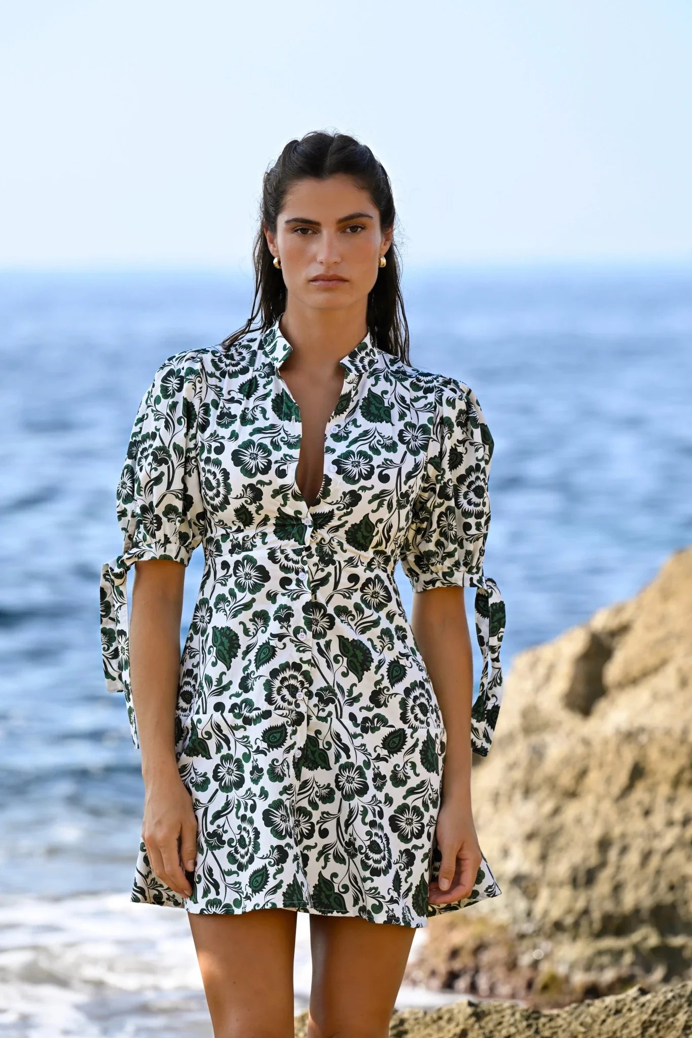 Harmonia Mini Dress Green Print