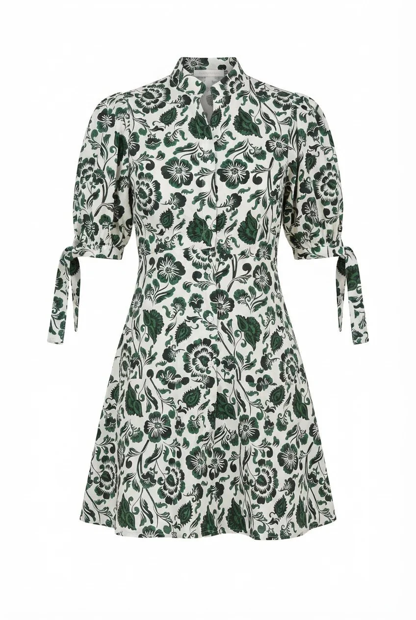 Harmonia Mini Dress Green Print - Image 2