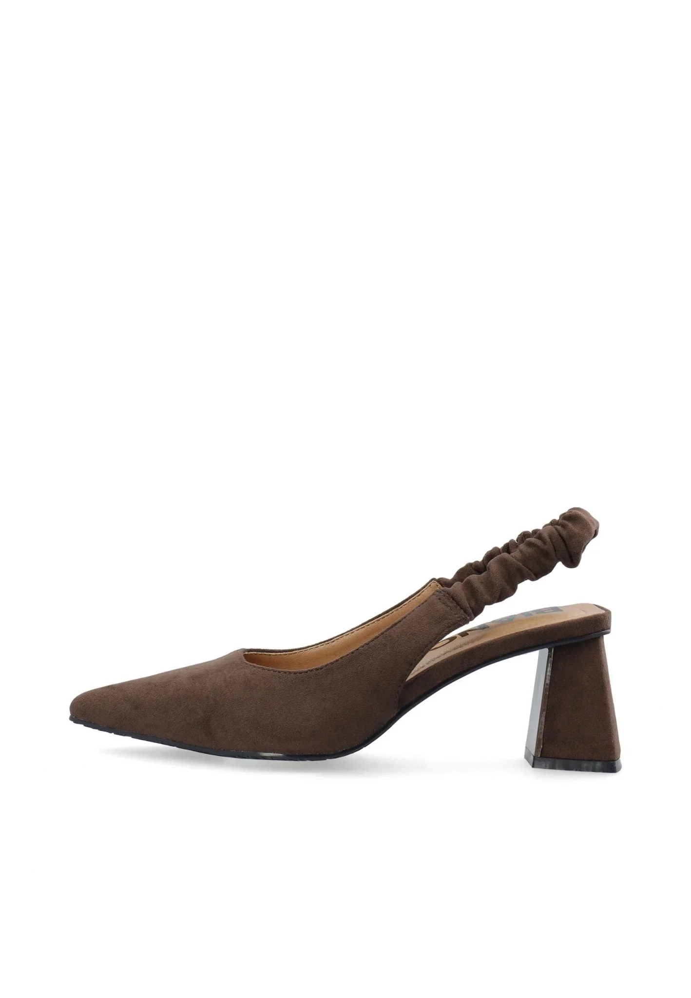 Biamaralyn Scrunchie Slingback Faux Suede Brown