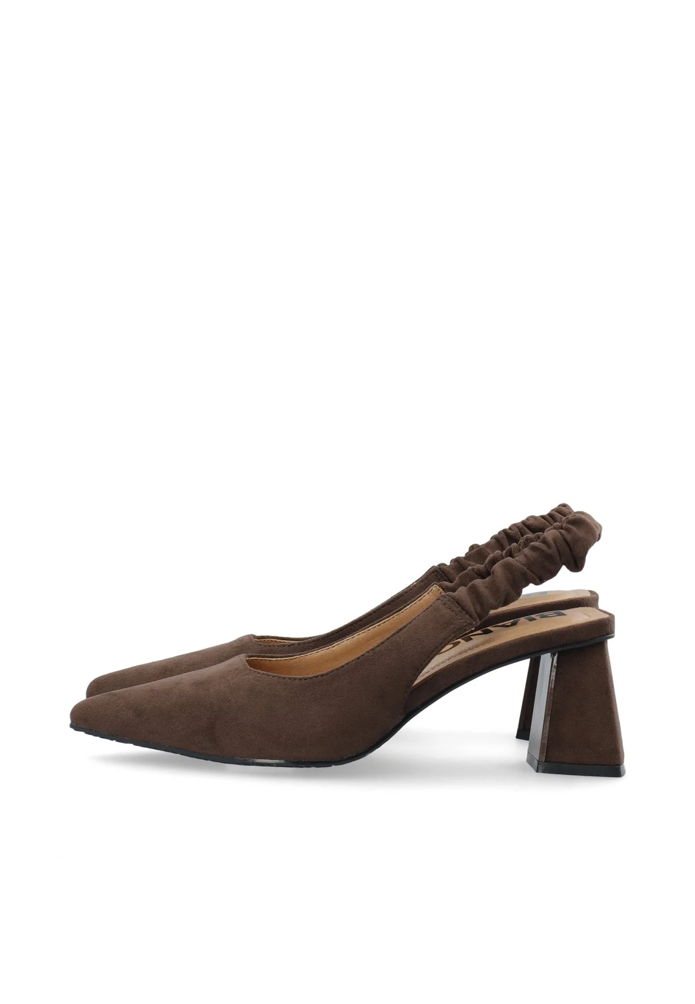 Biamaralyn Scrunchie Slingback Faux Suede Brown - Image 6