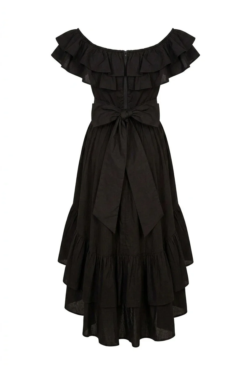 Senorita Cotton Dress Black - Image 2