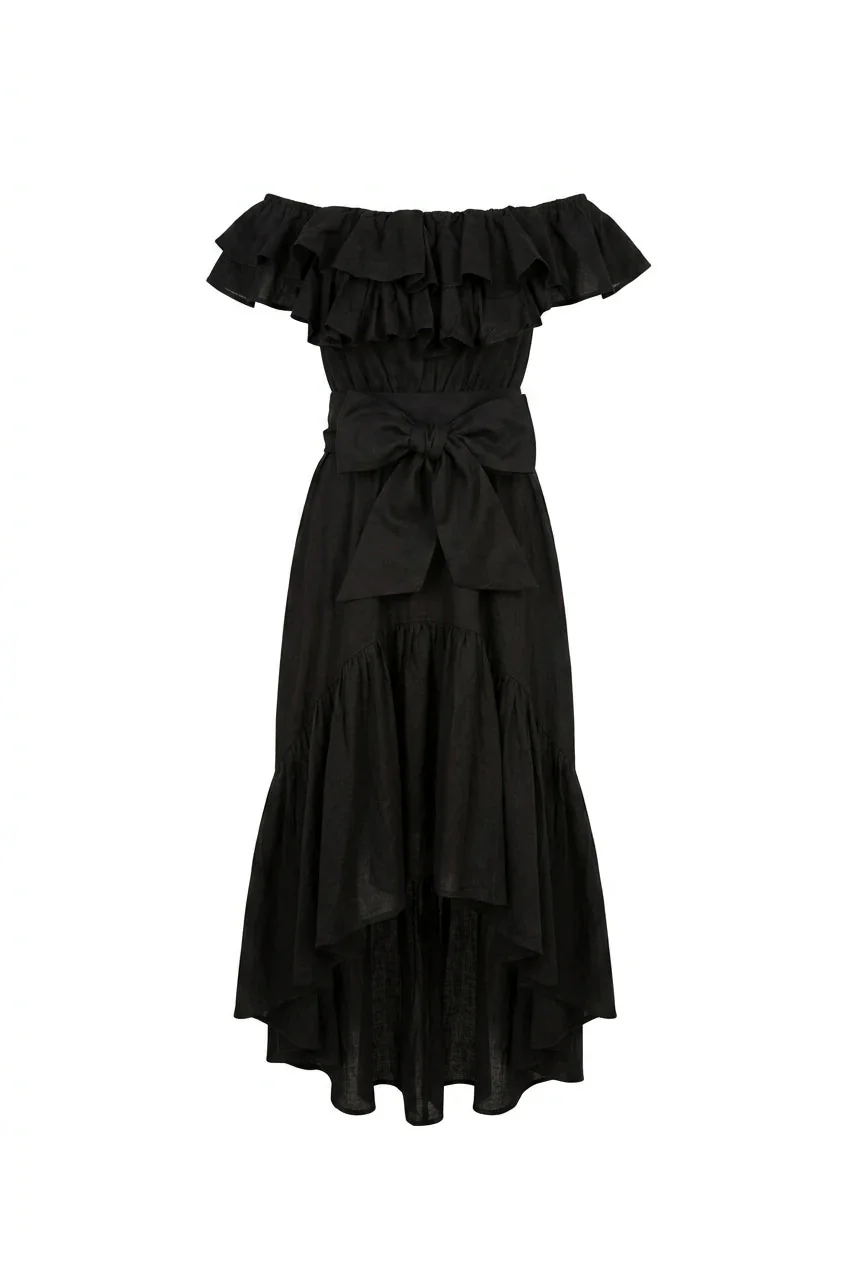 Senorita Cotton Dress Black - Image 7