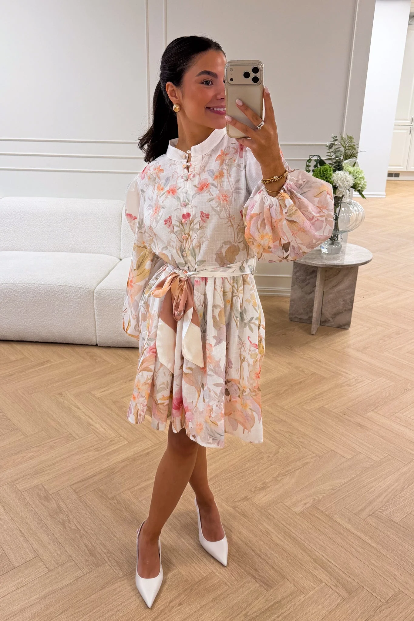 Alva Mini Dress White - Image 3