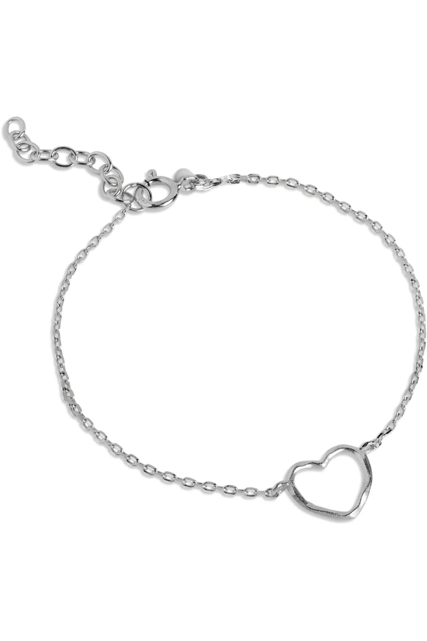 Organic Heart Bracelets Silver