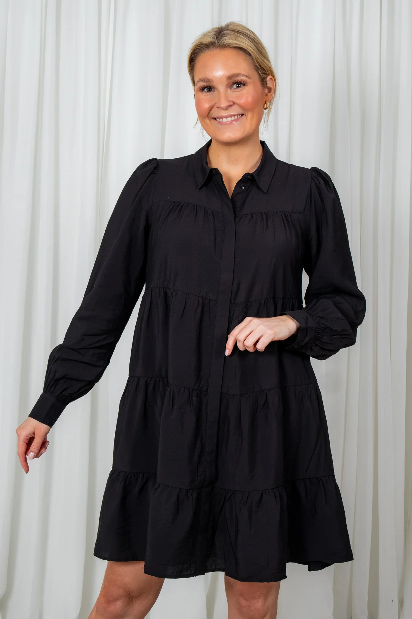 Yaspala Ls Shirt Dress Black - Image 7