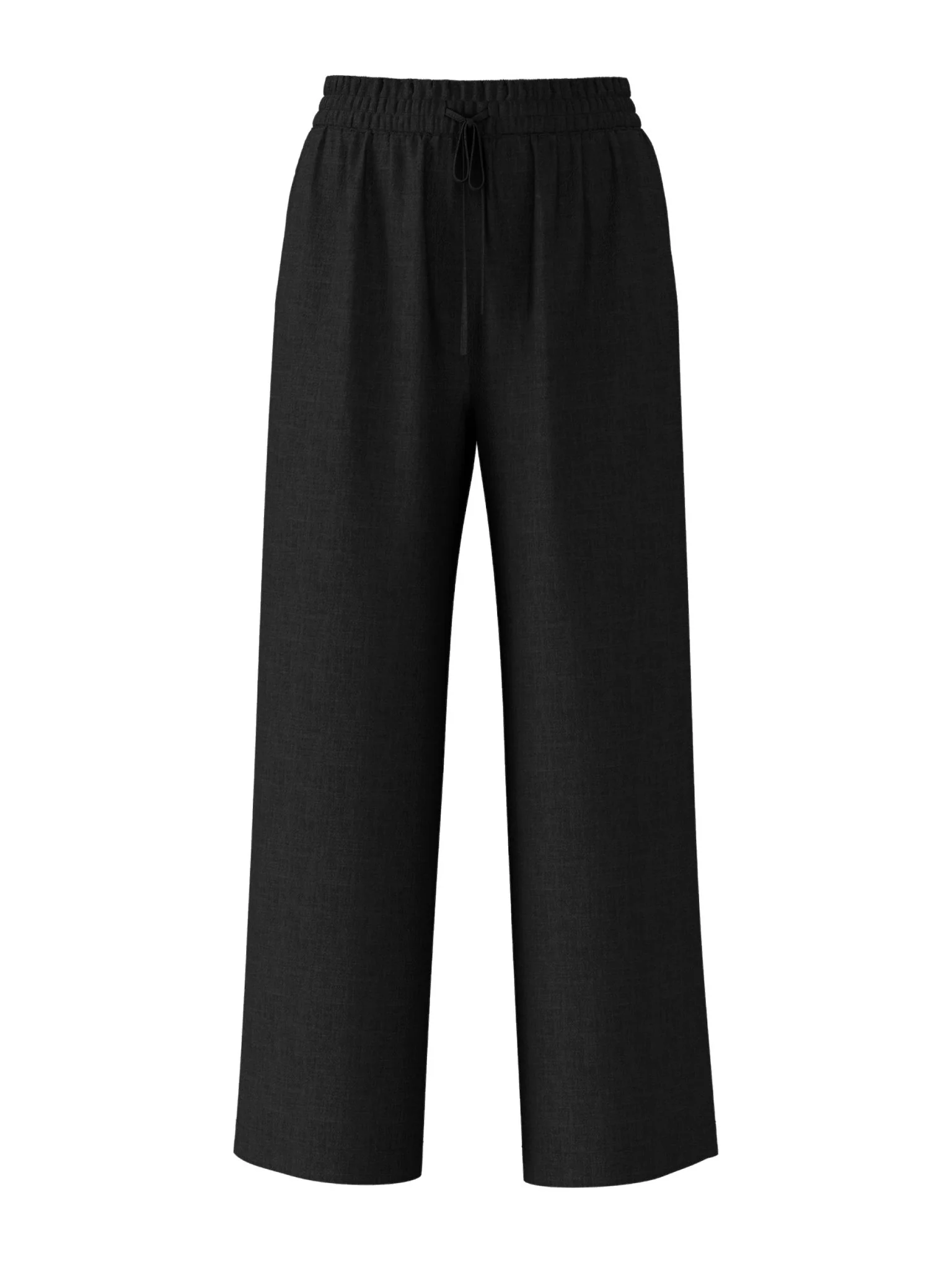 Viva-Gulia Hw Long Linen Pant  Black