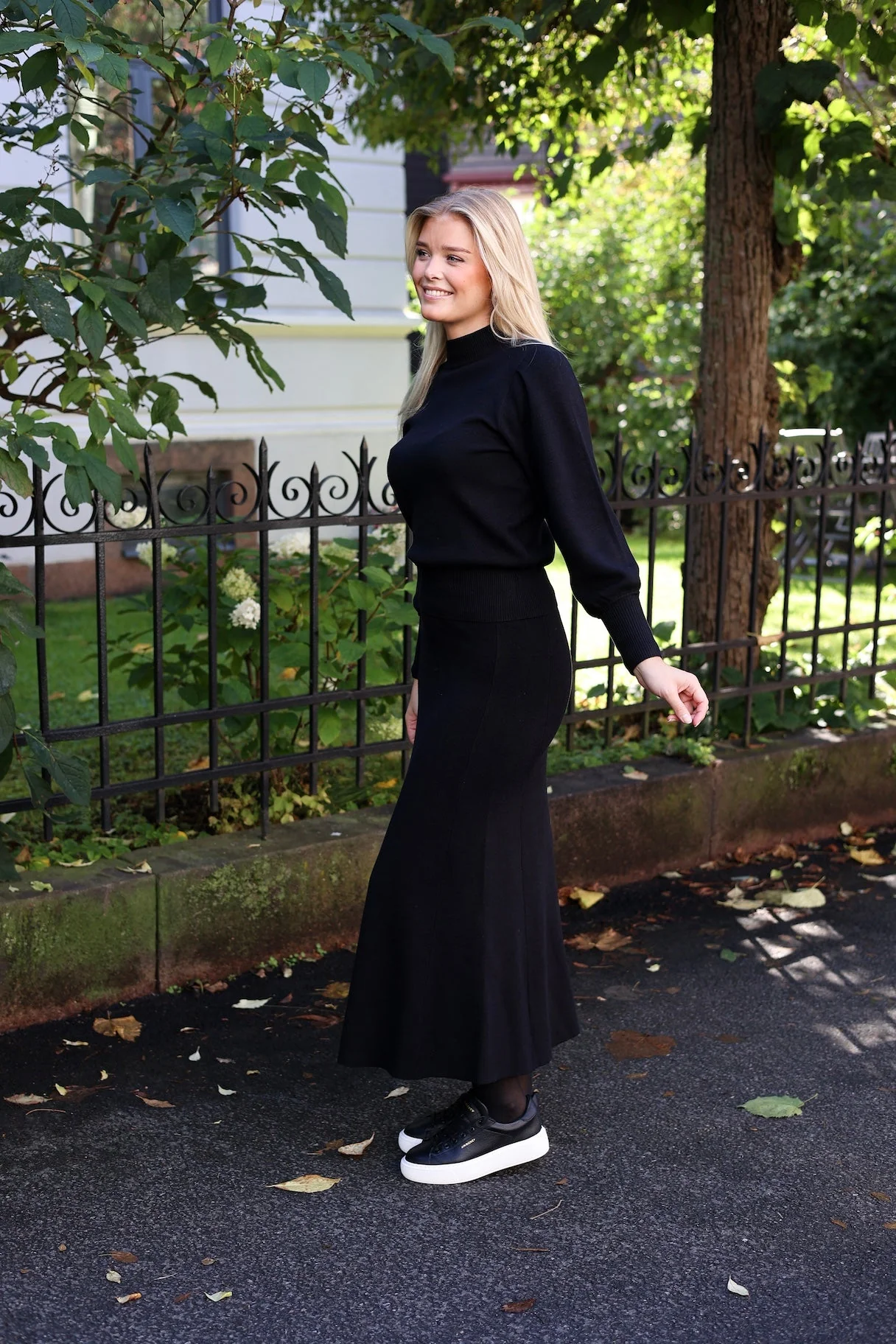 Fonny Hw Ankle Knit Skirt Black - Image 3