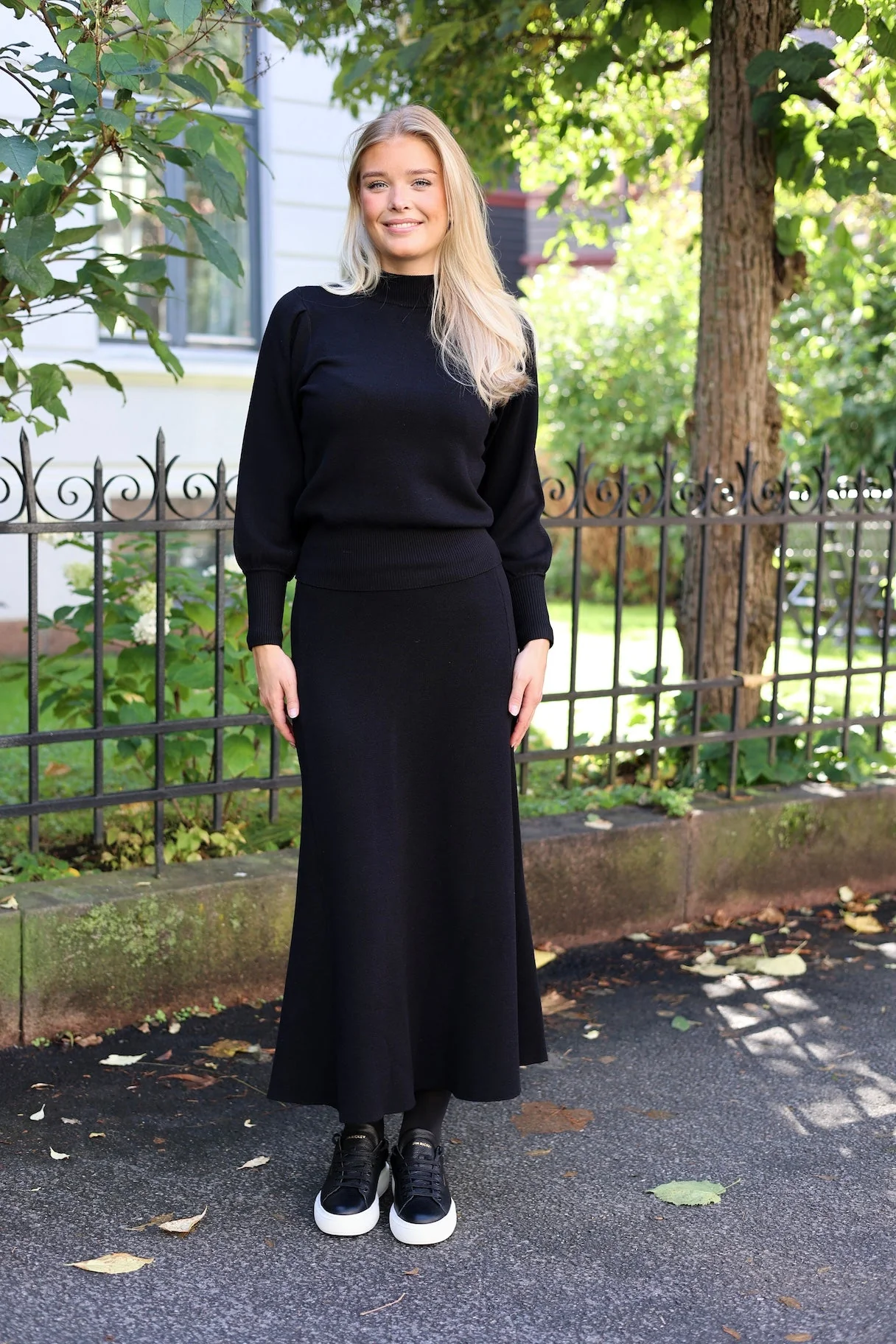 Fonny Hw Ankle Knit Skirt Black - Image 6