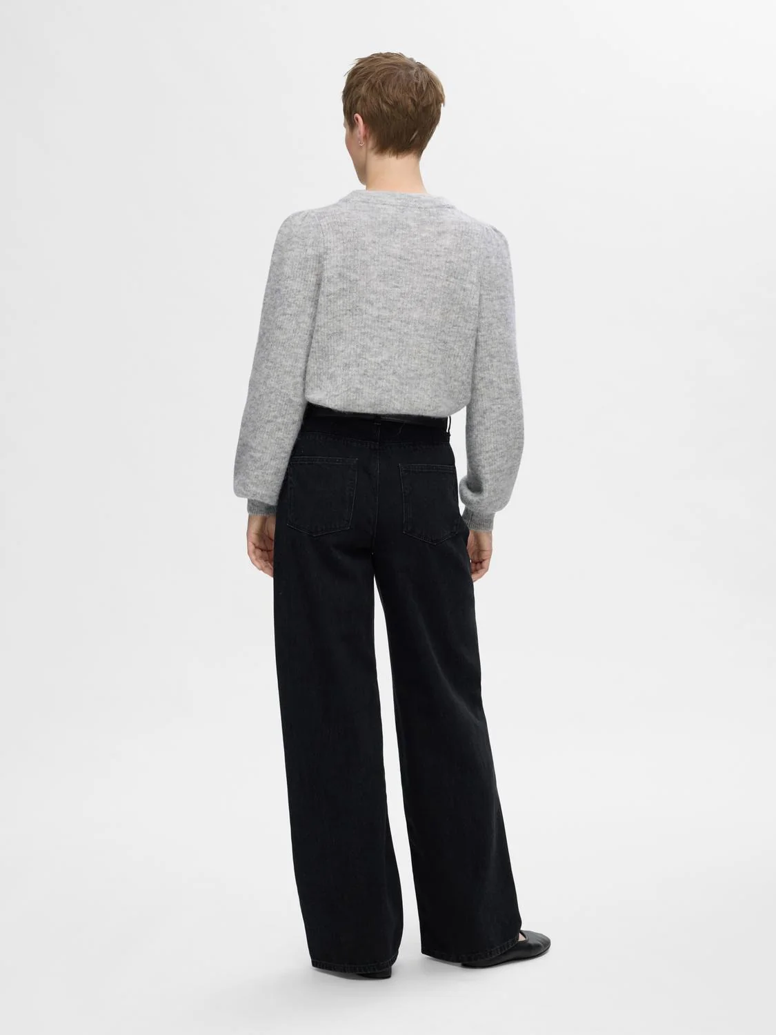 Lulu Ls Knit Rib O-Neck Light Grey Melange - Image 5