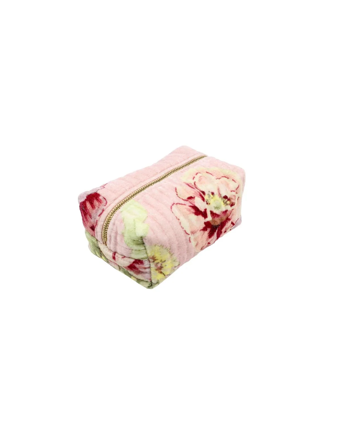 Makeup Bag Velvet Pink Flower Vine - Image 5
