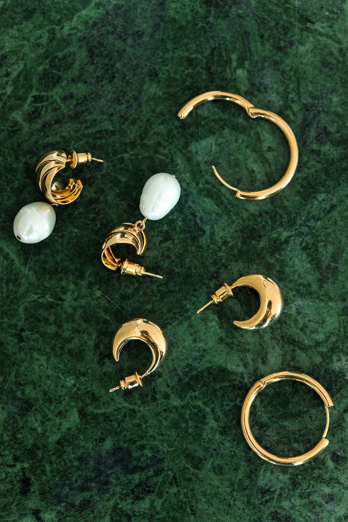Tapered Domed Hoop Pale Gold - Image 2