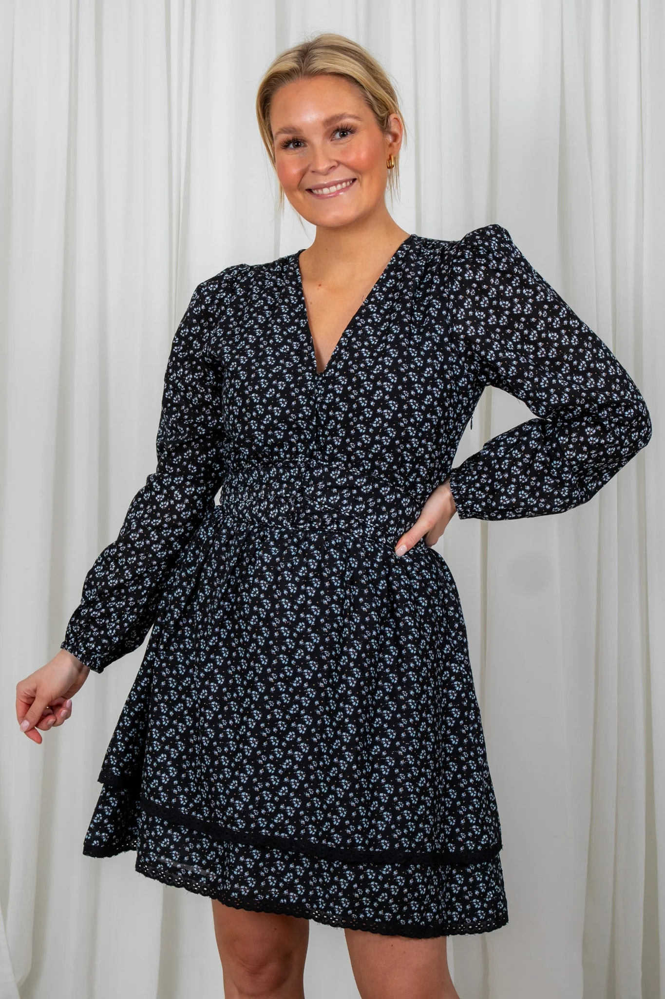 Lea Dress Black Lupin Print