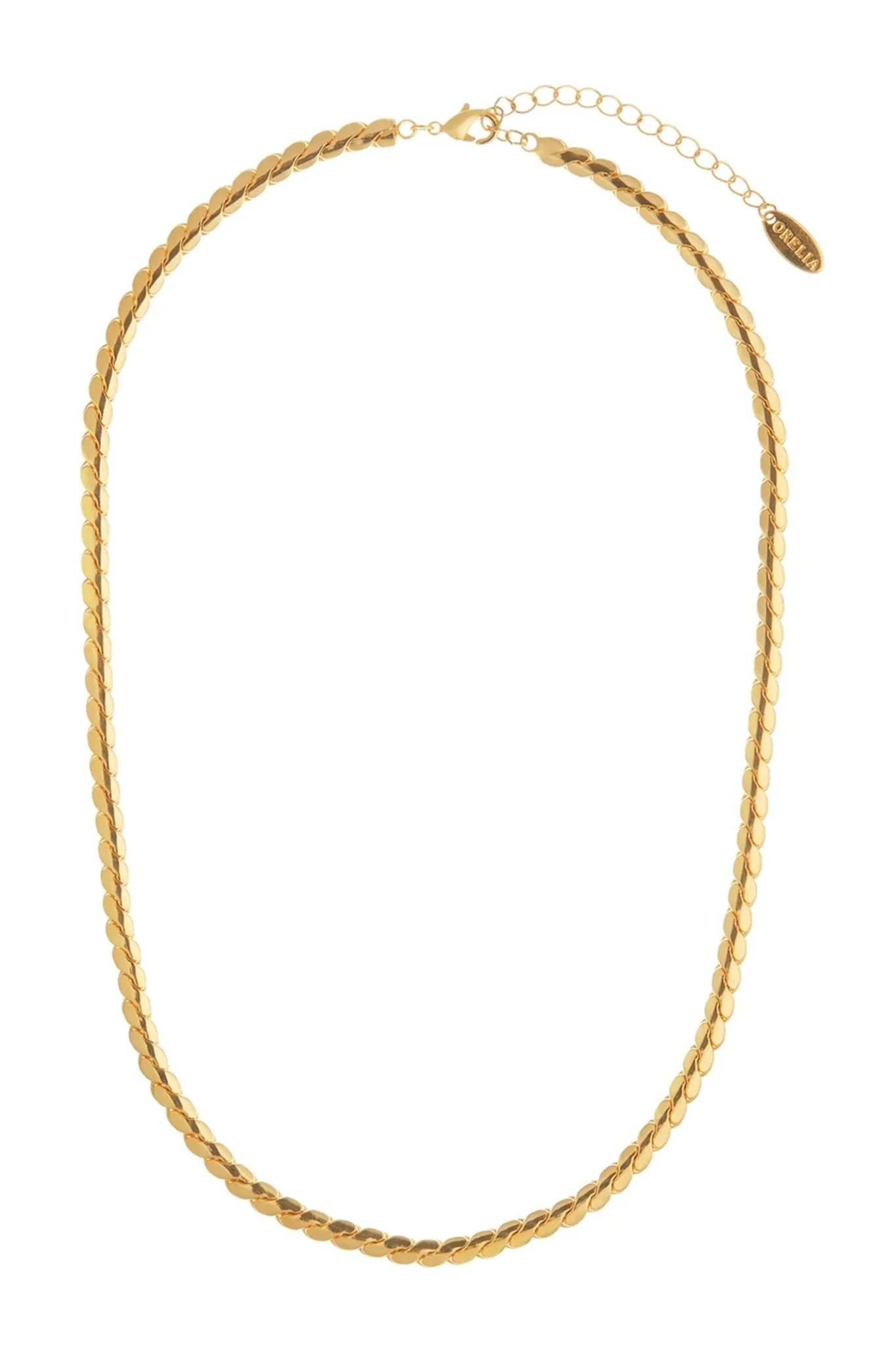 Flat Twist Chain Necklace Pale Gold