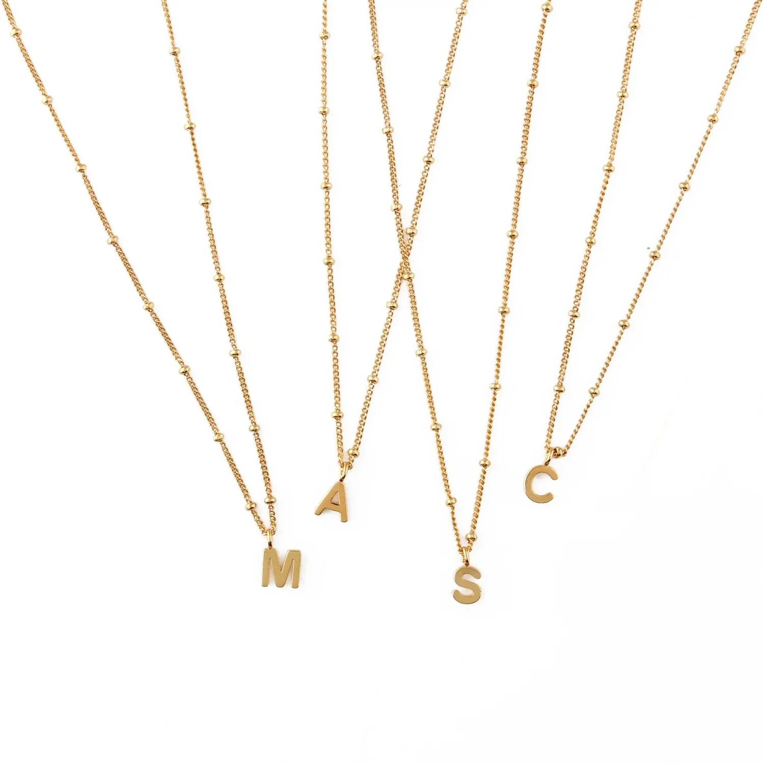 Initial H Satellite Chain Neck Pale Gold - Image 3