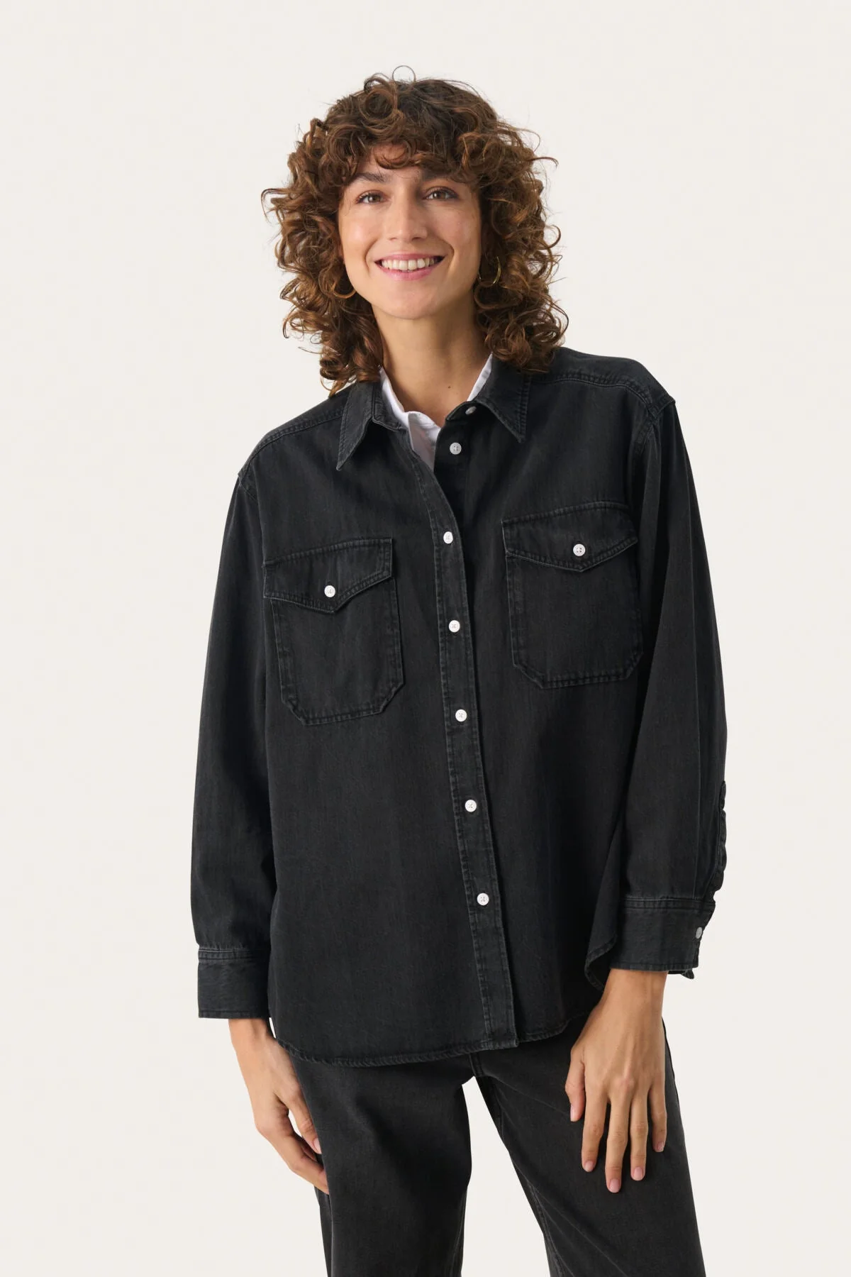 Collettepw Shirt Washed Black Denim - Image 3