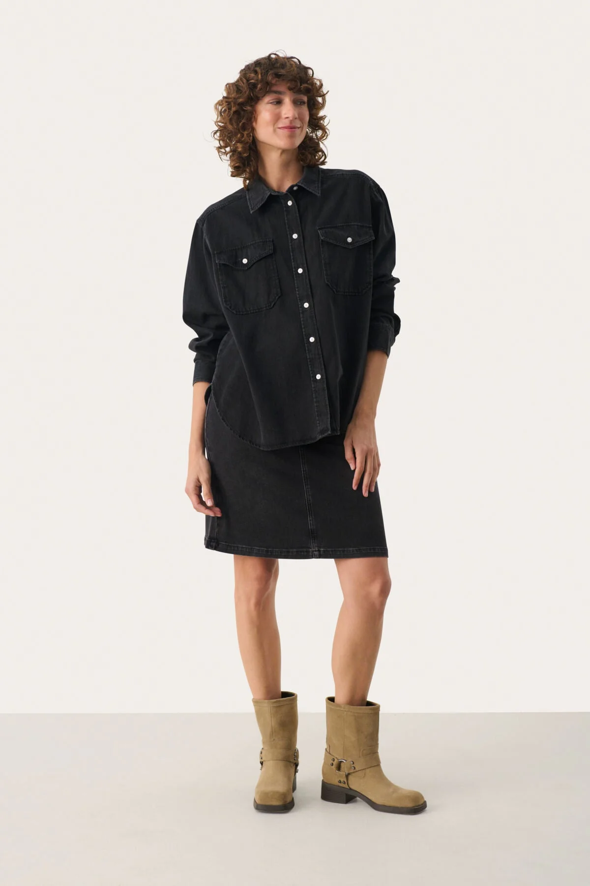 Collettepw Shirt Washed Black Denim - Image 4