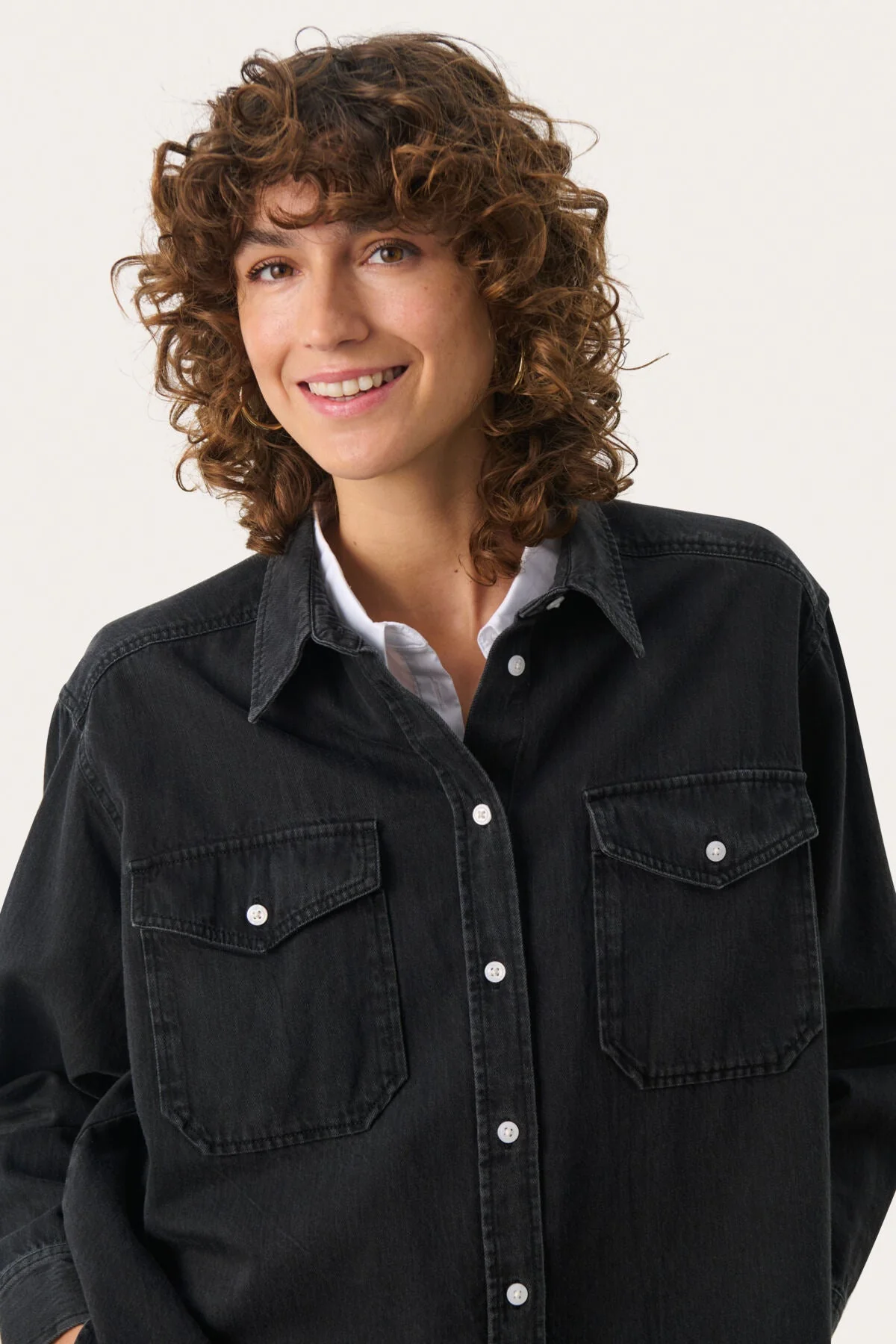 Collettepw Shirt Washed Black Denim - Image 5