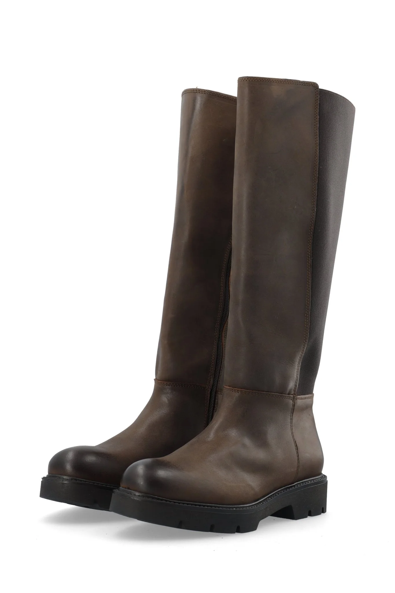 Biaothilia Knee High Elastic Boot Leather Dark Brown - Image 7