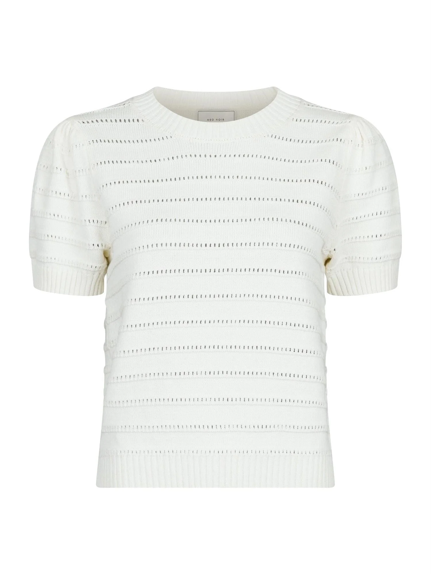 Sidra Stitch Solid Knit Blouse Off White