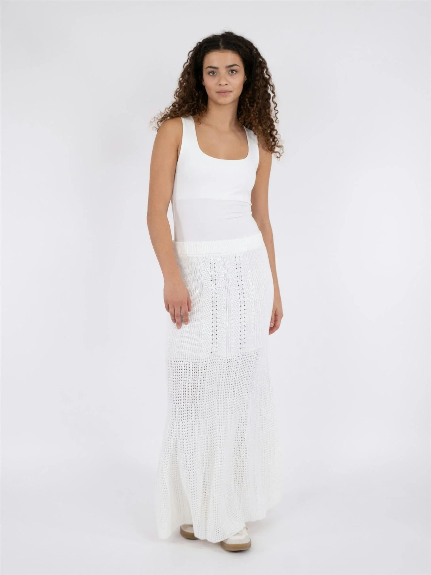 Lyric Crochet Knit Skirt White - Image 3