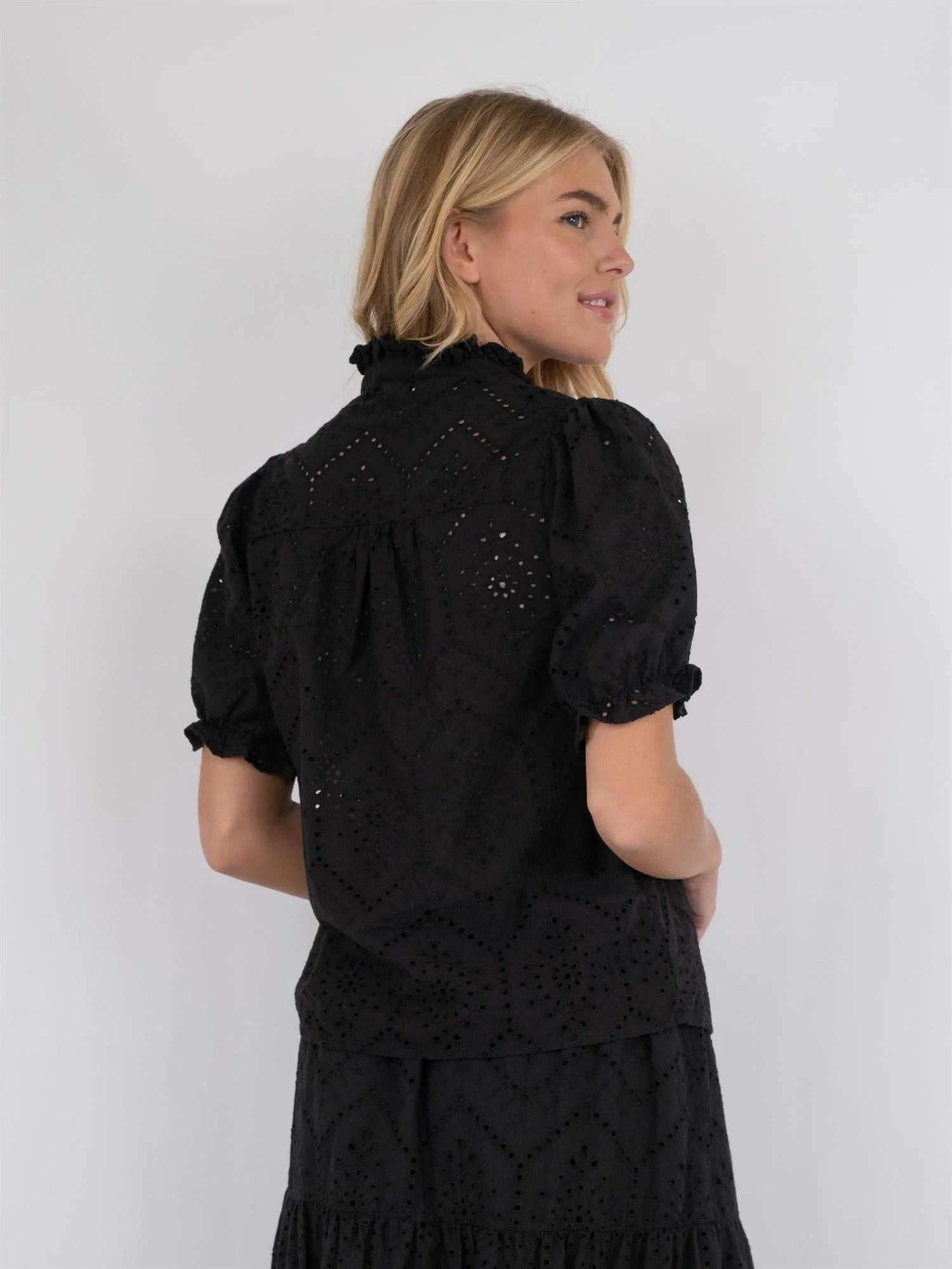 Odesa Embroidery Blouse Black - Image 4